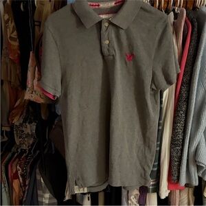 🦅 American Eagle Vintage Fit “Eagle Polo” – Gray M/M 🩶💗